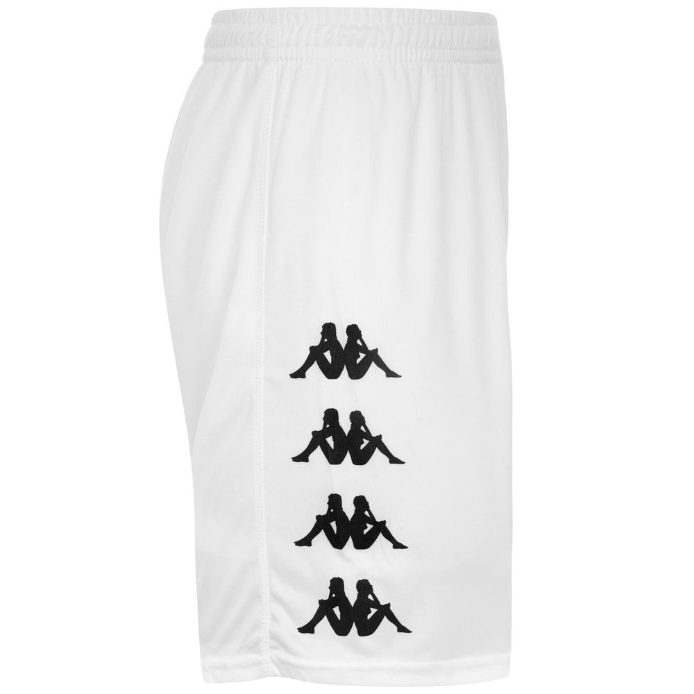White Men's Soccer Regular Fit Training Shorts in Interlock Fabric 02