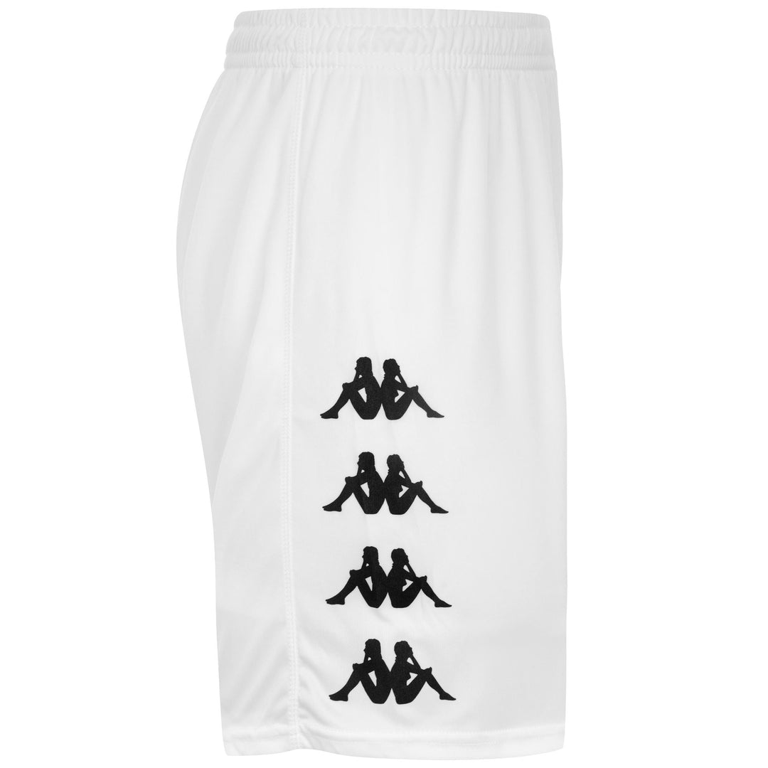 Short d'entraînement de football blanc pour homme, coupe classique, en tissu interlock main