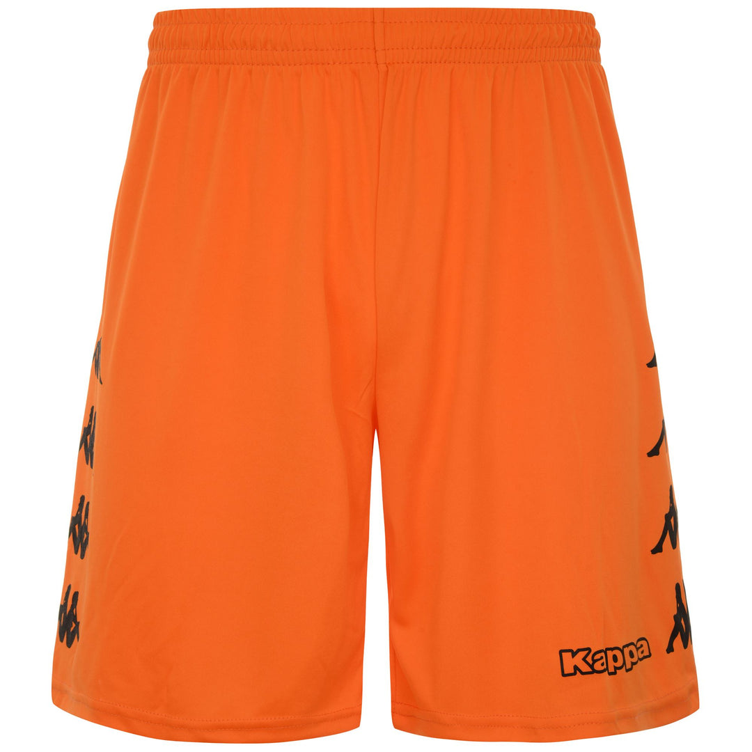 Short d'entraînement de football orange pour homme, coupe classique, en tissu interlock 01