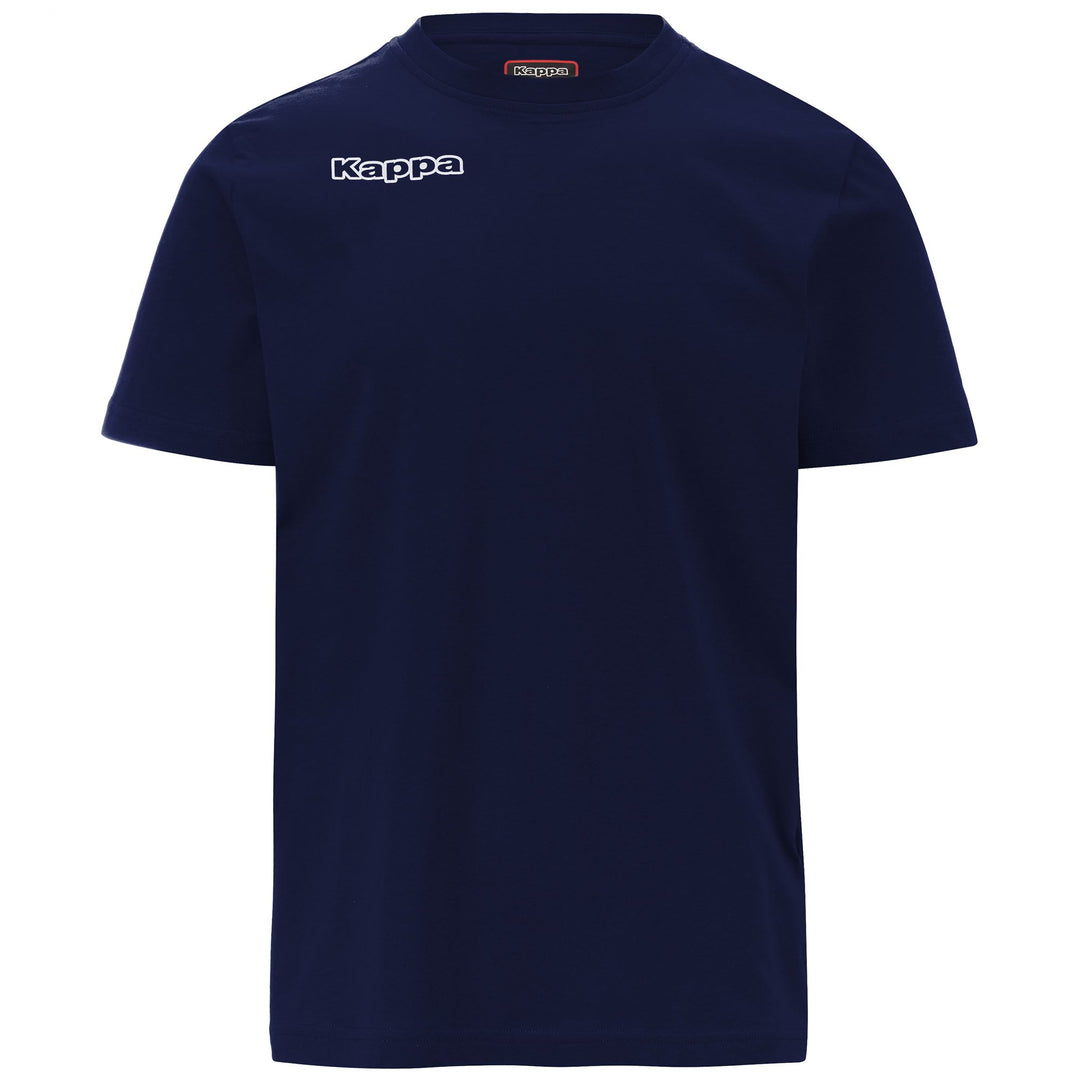 Marine Blue Men's Football T-Shirt in Cotton. 01
