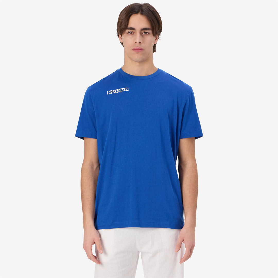 Blue Men's Regular Fit T-Shirt in Cotton for Soccer main