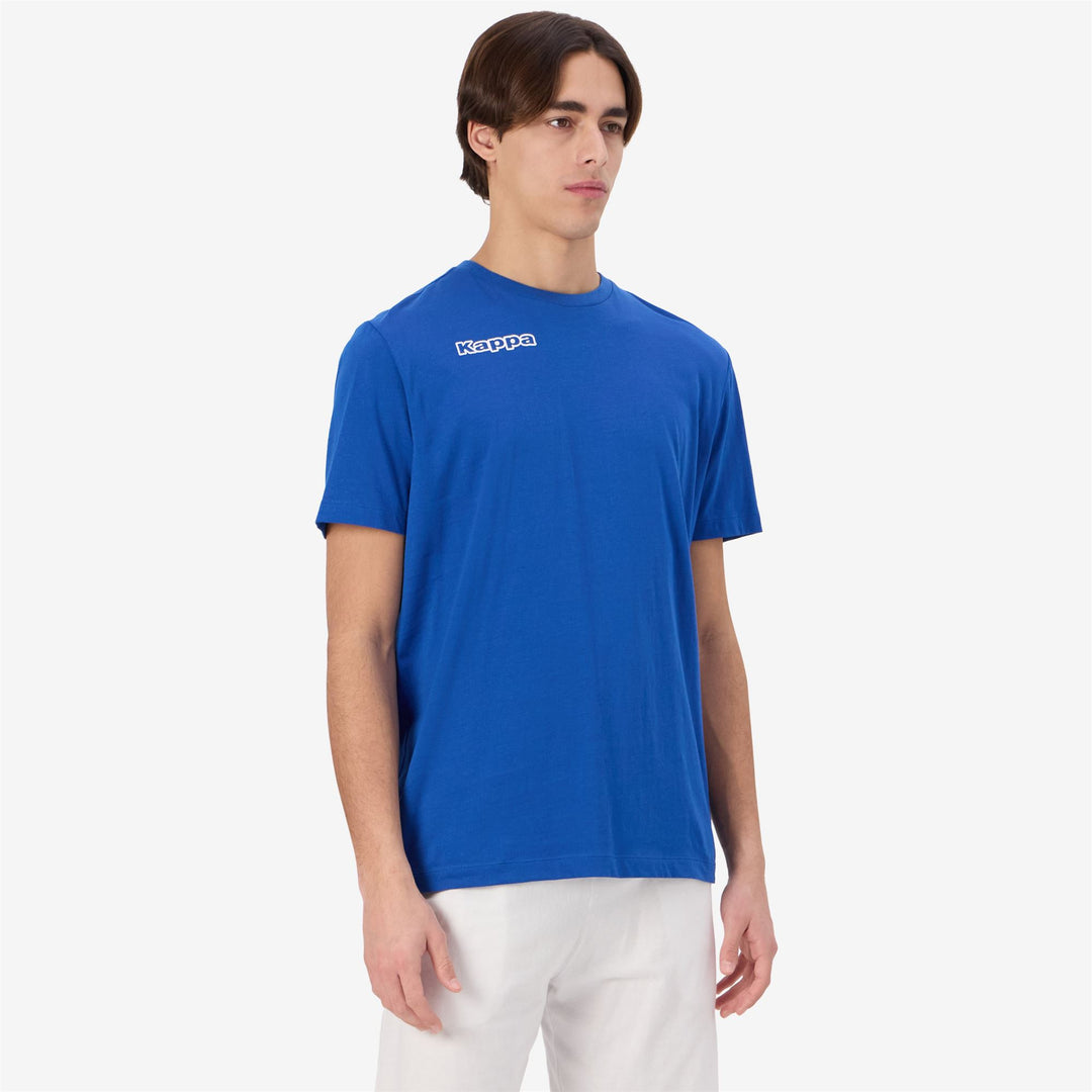 Blue Men's Regular Fit T-Shirt in Cotton for Soccer main