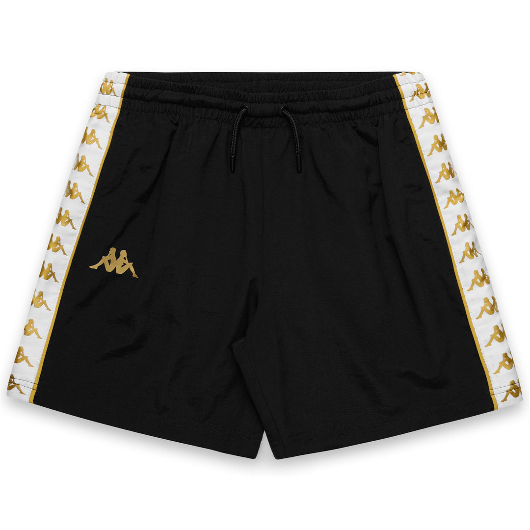 Black yellow Men's Swim Trunks with Elasticated Waist and Pockets 01