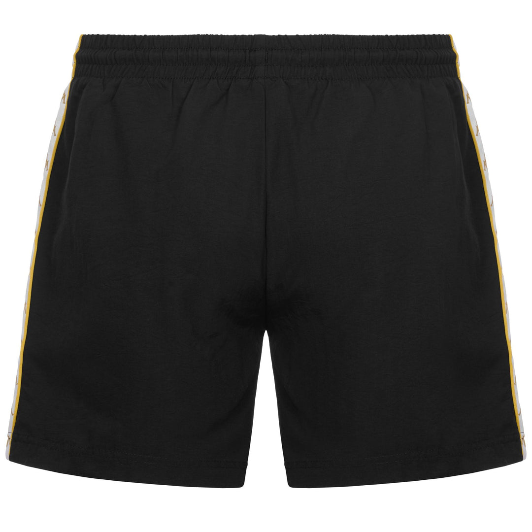 Bañador para hombre negro y amarillo con cintura elástica y bolsillos main