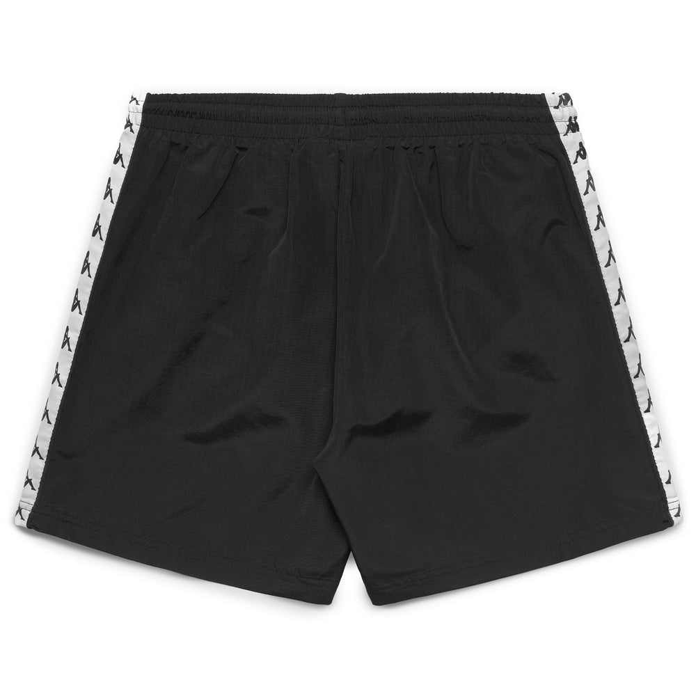 Black White Men's Sport Swimming Trunks with Elastic Waistband 02