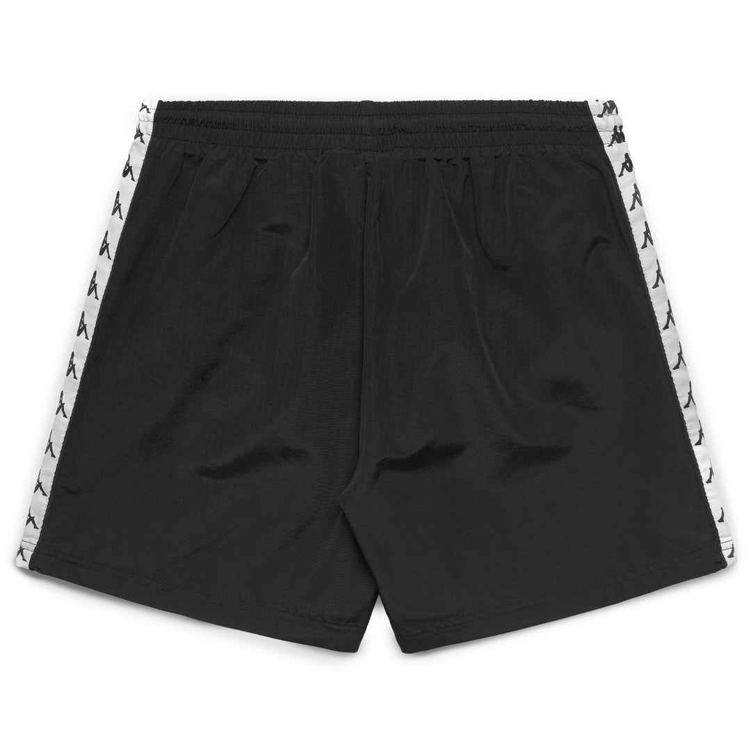 Black White Men's Sport Swimming Trunks with Elastic Waistband main