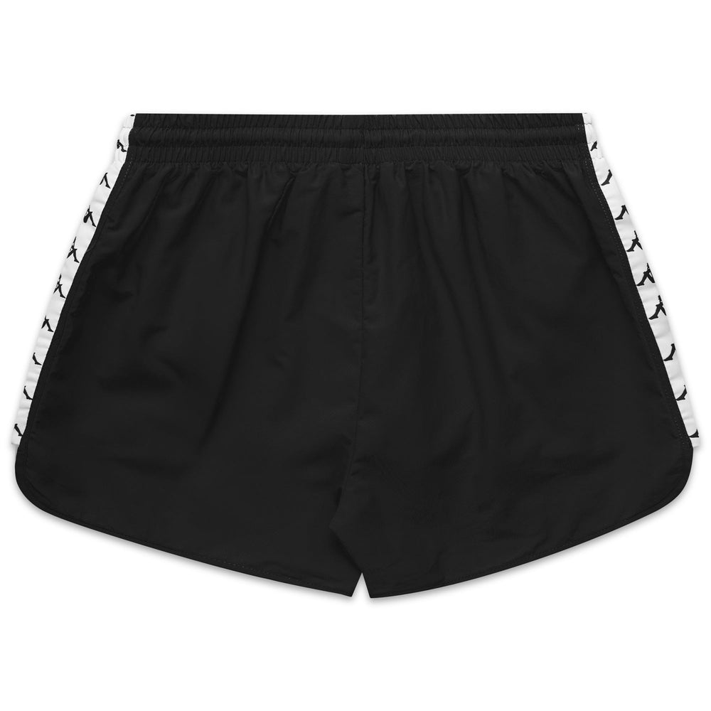 Black White Men's Sport Swimming Trunks with Elastic Waistband 02