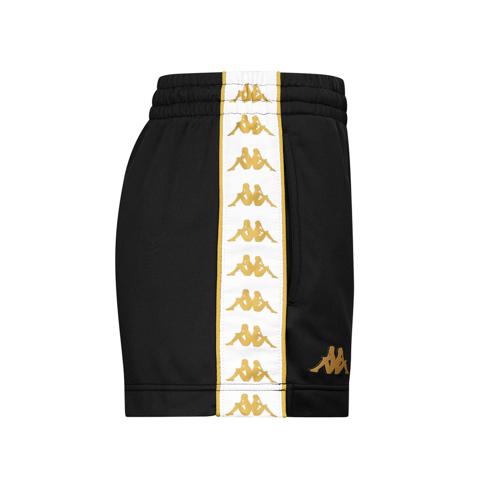 Black Women's Sport Shorts with Logo Tape 02