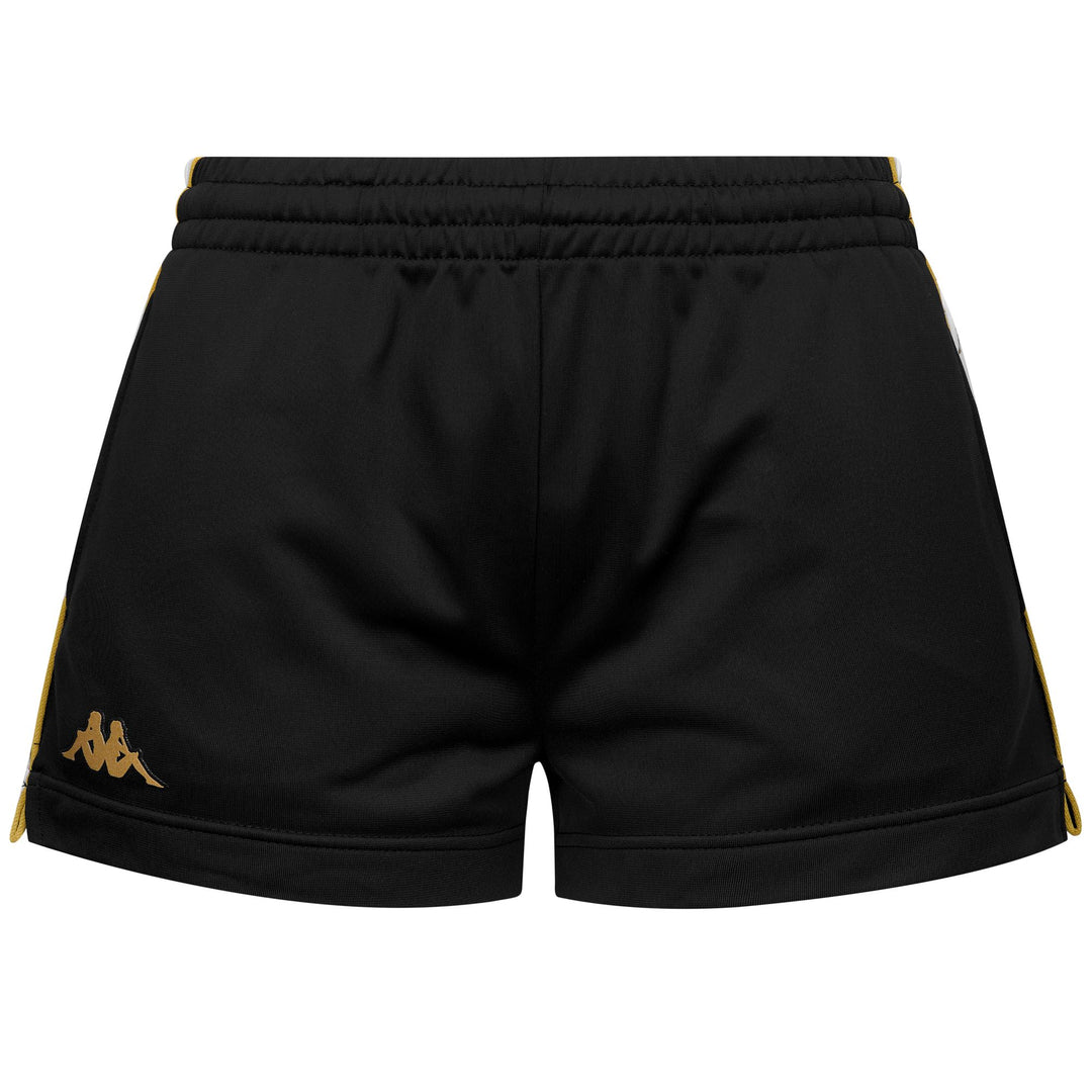 Black Women's Sport Shorts with Logo Tape 01