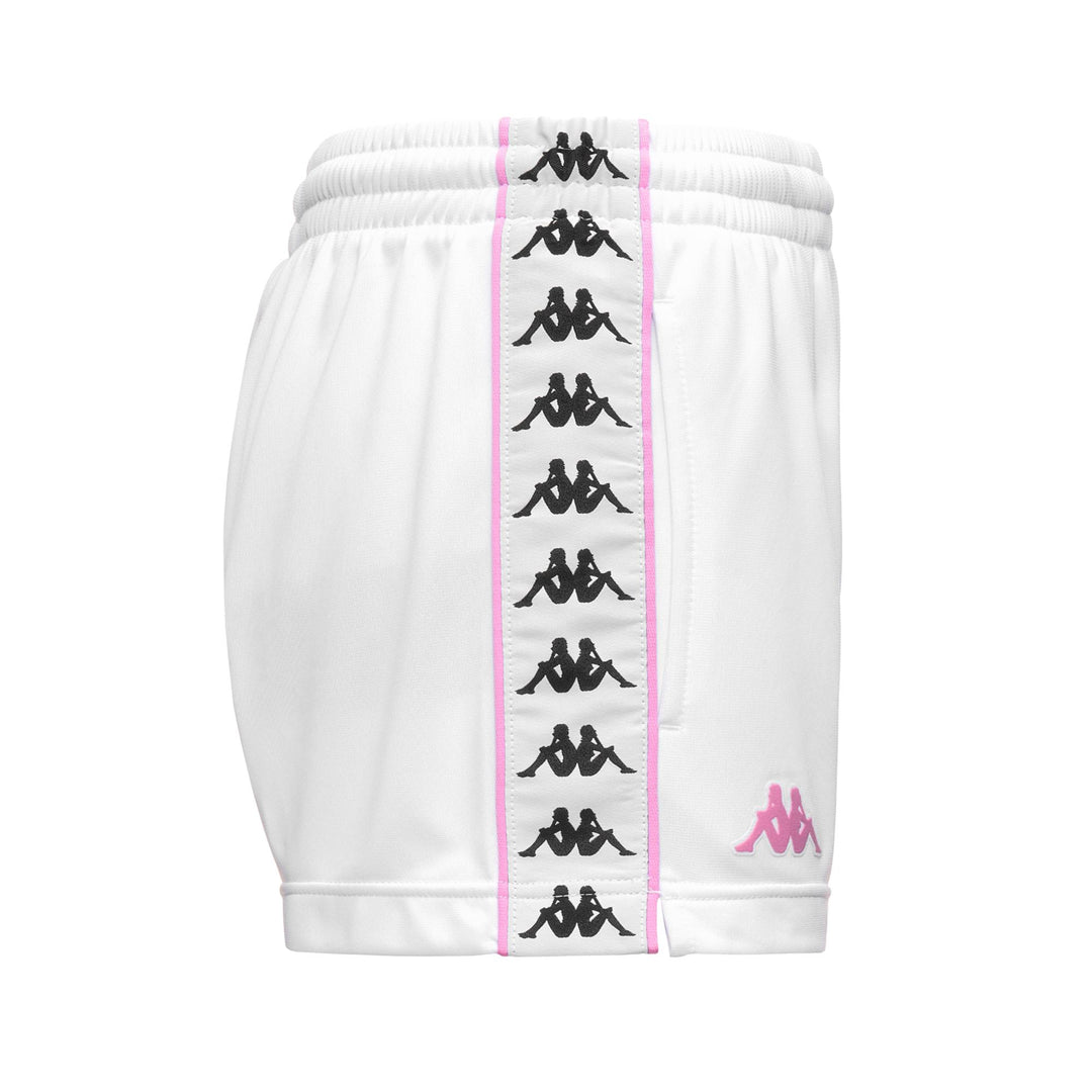 Pantalones cortos deportivos de corte regular para mujer en gris y rosa en poliéster tricot main