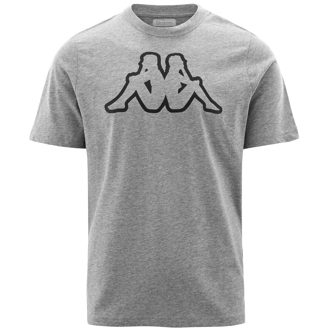 Grey Men's Regular Fit Cotton T-Shirt with Logo 01