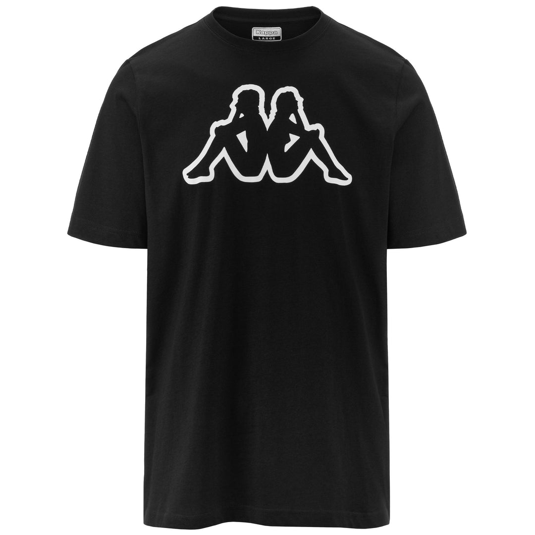 Black Men's Regular Fit Cotton T-Shirt with Logo 01