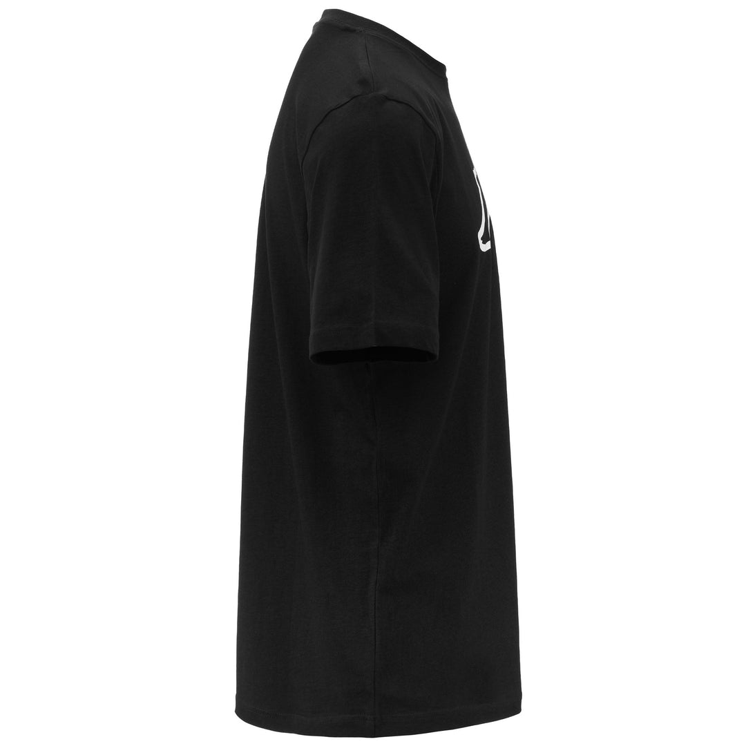 T-shirt nera da uomo in cotone con vestibilità regolare e logo main