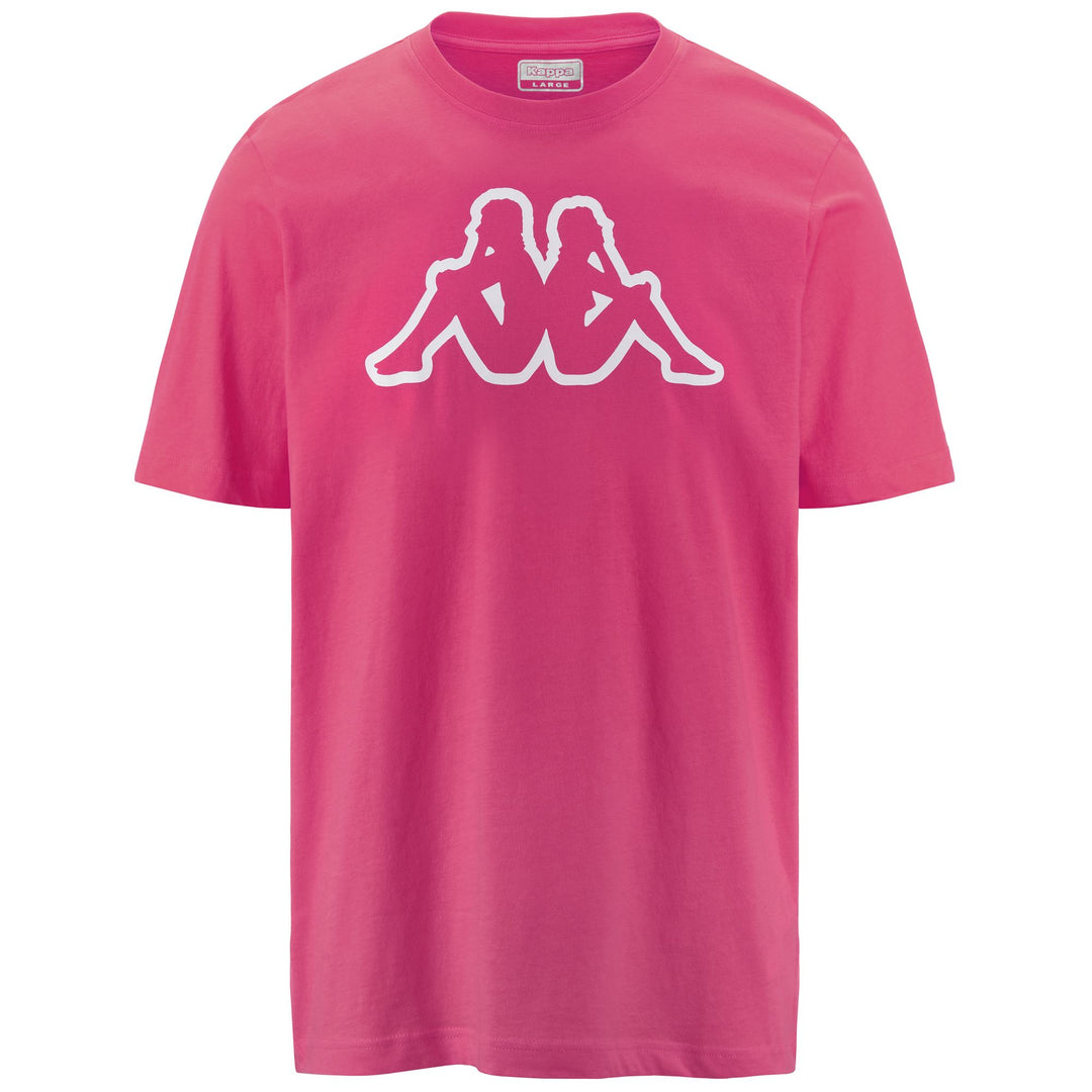 Intense pink Men's Cotton T-Shirt with Logo 01