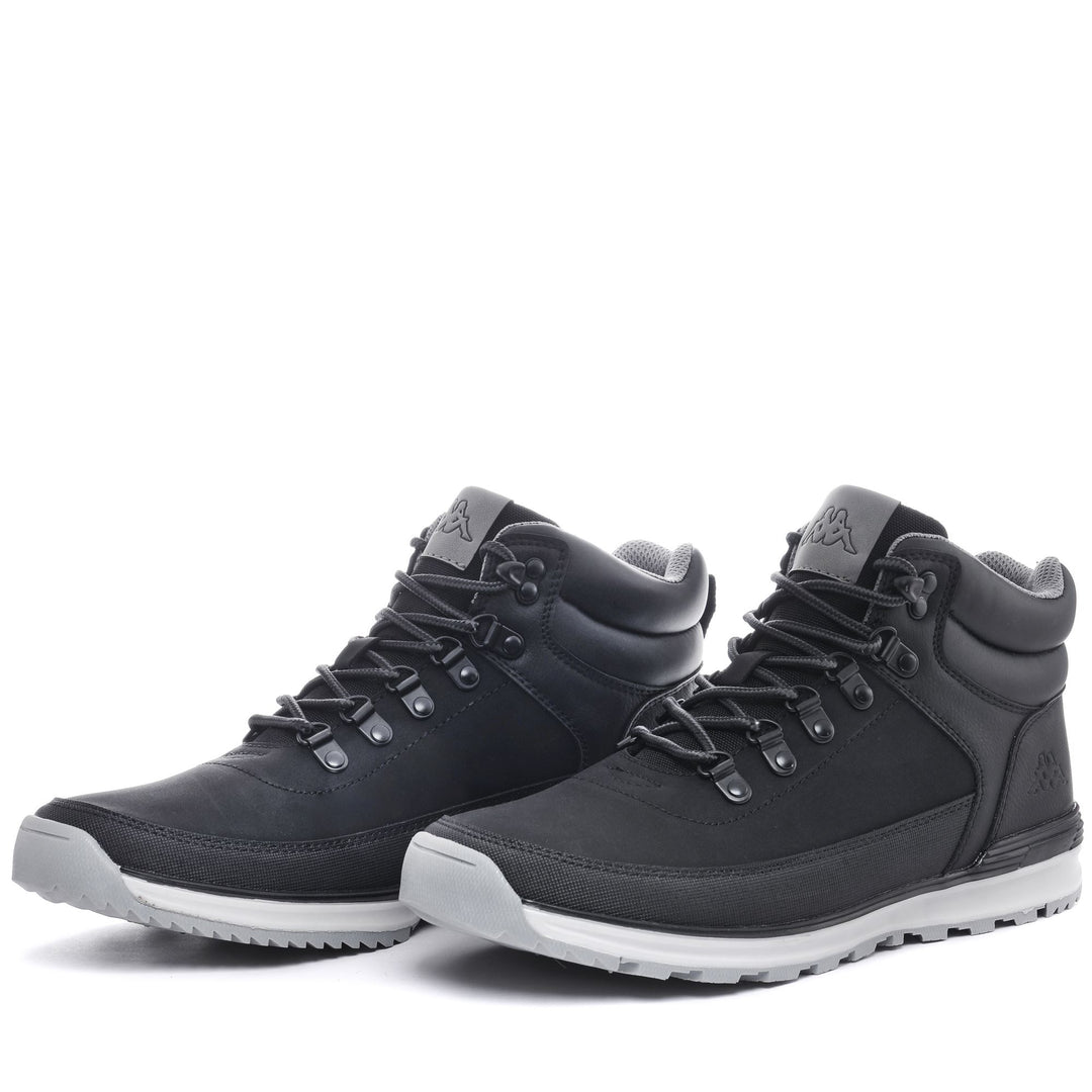 Black grey Men's Laced Ankle Boots for Fall and Winter 01