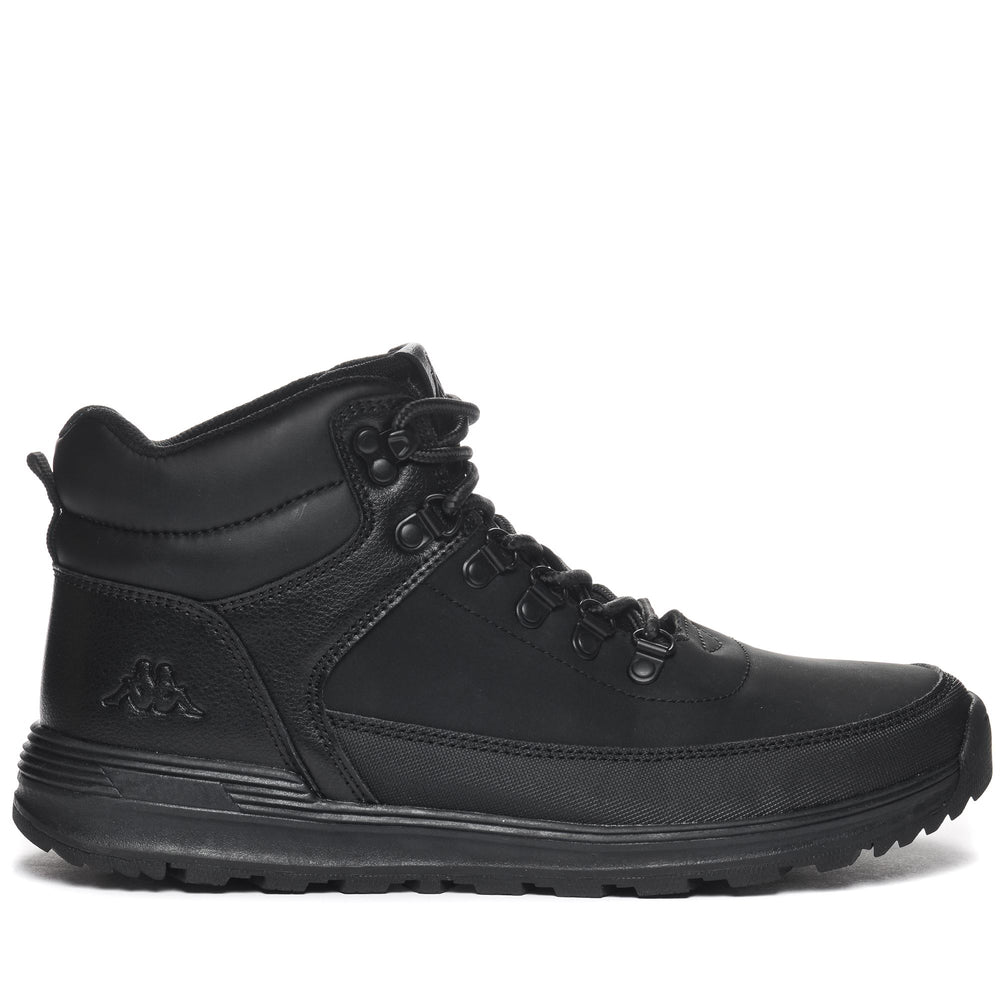 Black Men's Mid Cut Walking Ankle Boots in Synthetic Leather 02