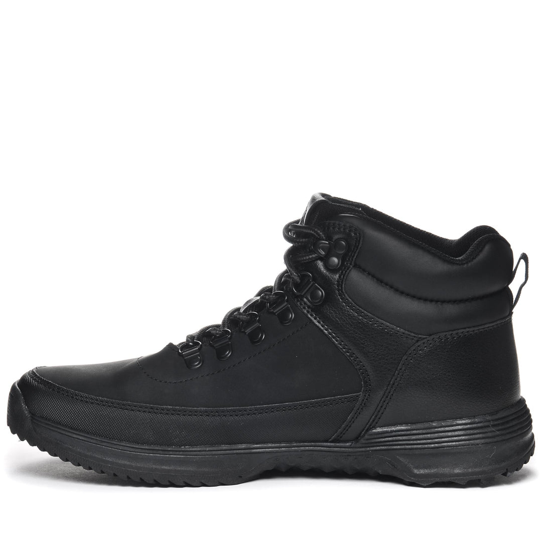 Black Men's Mid Cut Walking Ankle Boots in Synthetic Leather main