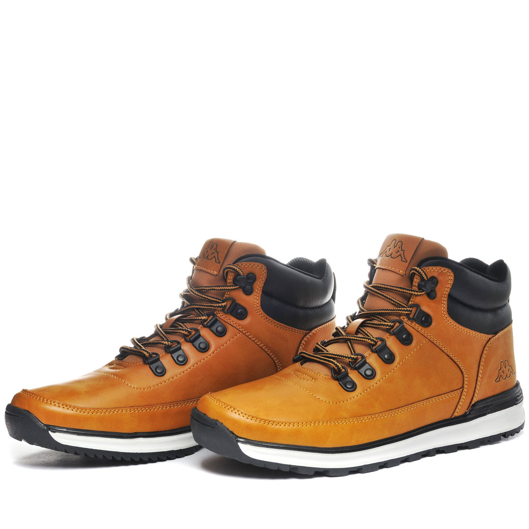 Yellow Black Men's Laced Ankle Boots for Walking 01