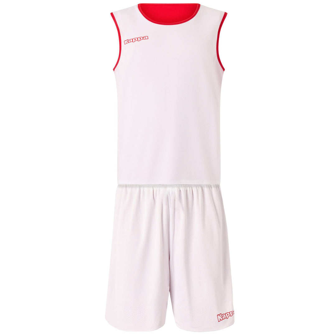 Ensemble short et débardeur de basketball réversible rouge pour homme, coupe classique main