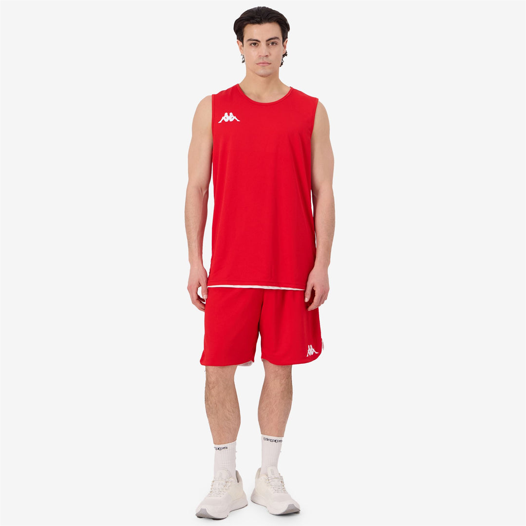 Ensemble short et débardeur de basketball réversible rouge pour homme, coupe classique 01