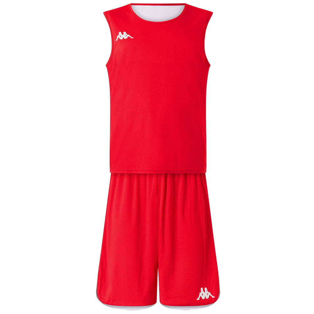 Ensemble short et débardeur de basketball réversible rouge pour homme, coupe classique 02