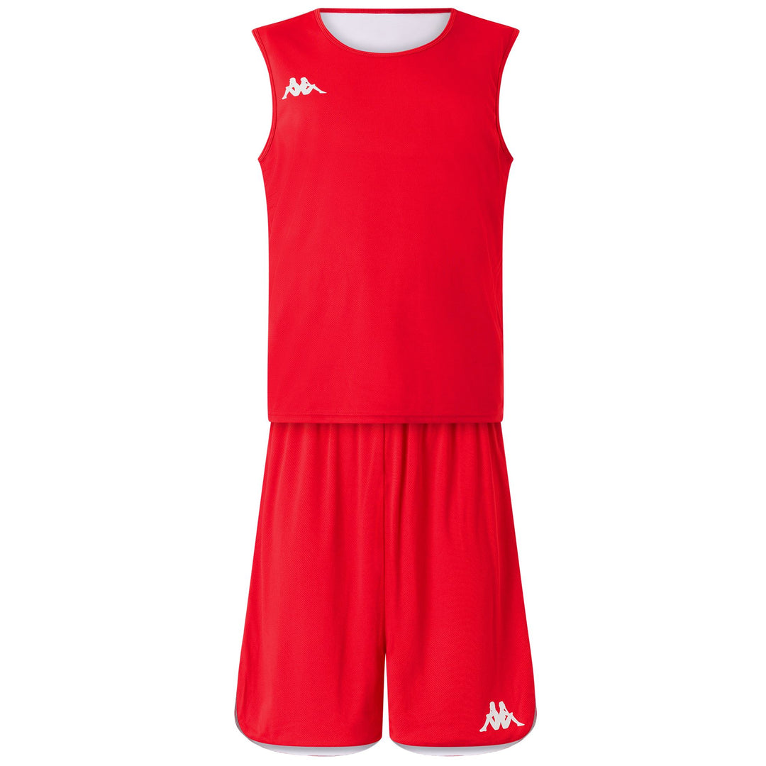 Ensemble short et débardeur de basketball réversible rouge pour homme, coupe classique main