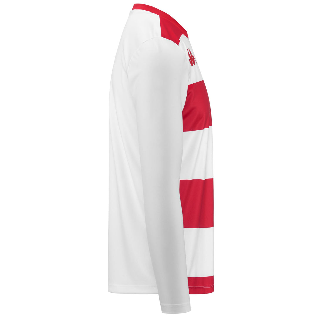 Camiseta de fútbol de manga larga para hombre, color blanco y rojo main