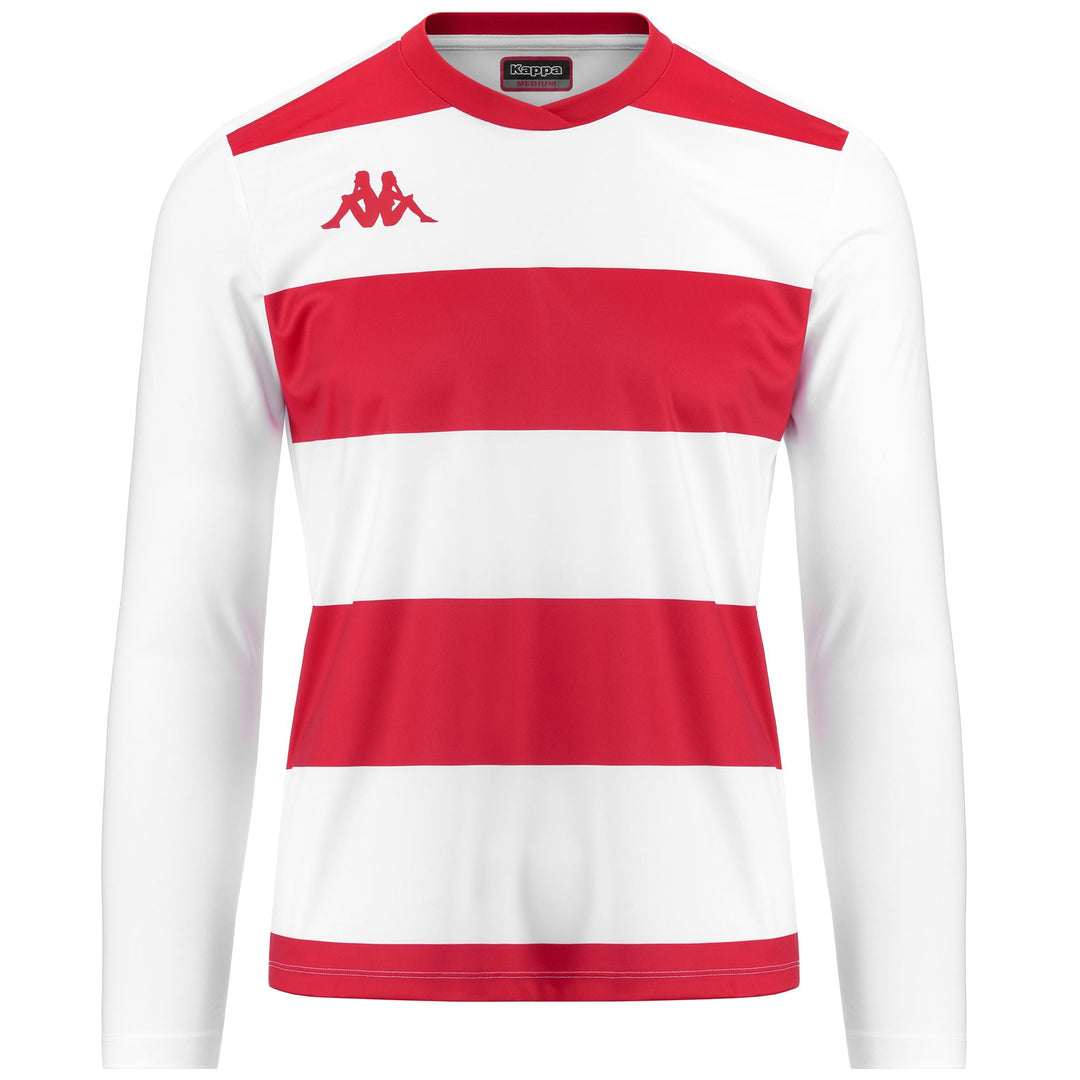 White red Men's Long Sleeve Soccer Game Shirt 01