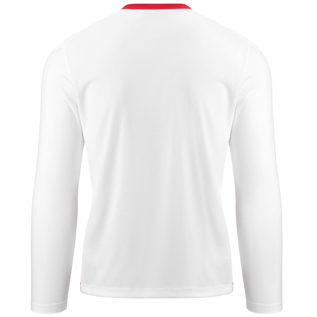 Camiseta de fútbol de manga larga para hombre, color blanco y rojo main