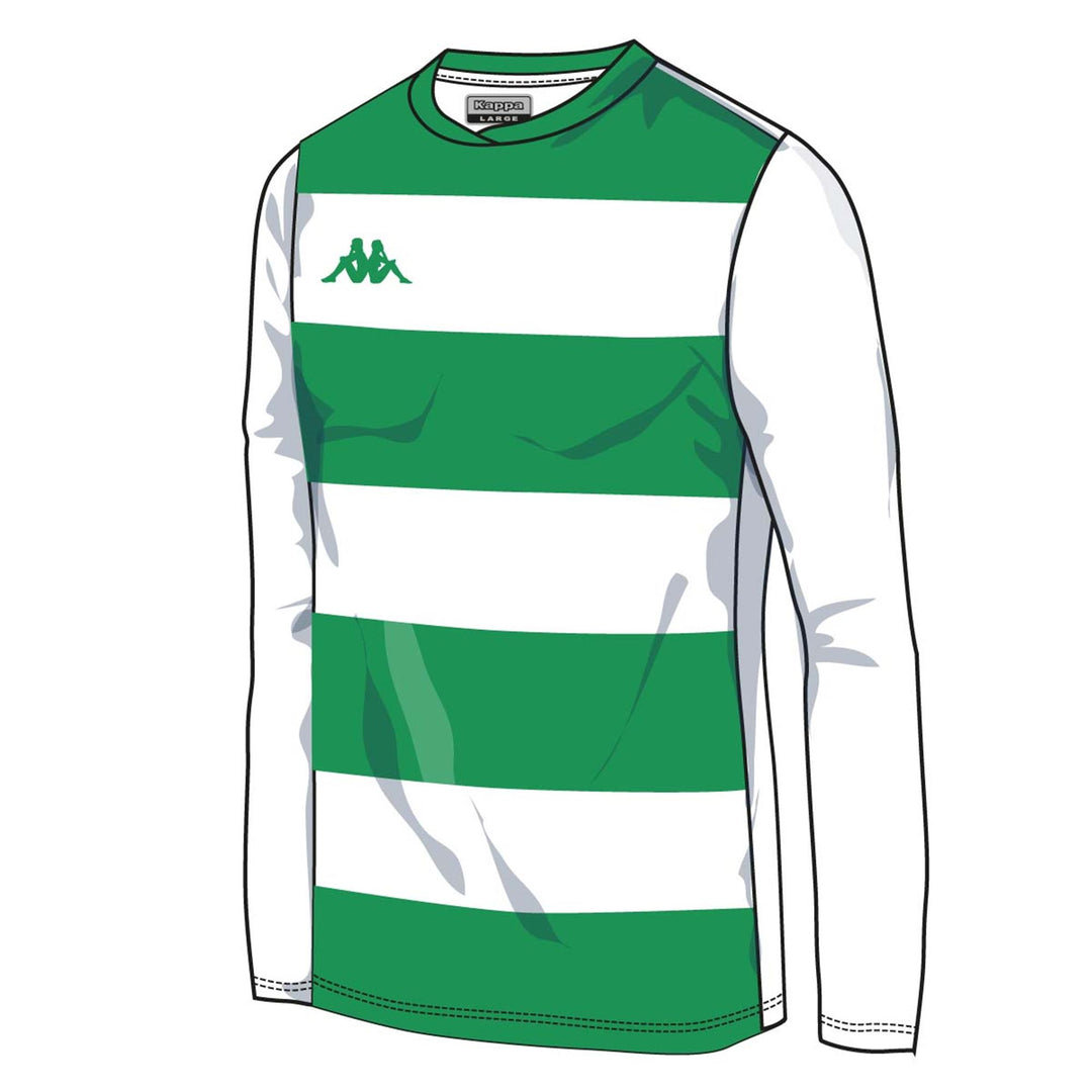 White green Men's Long Sleeve Soccer Game Shirt 01