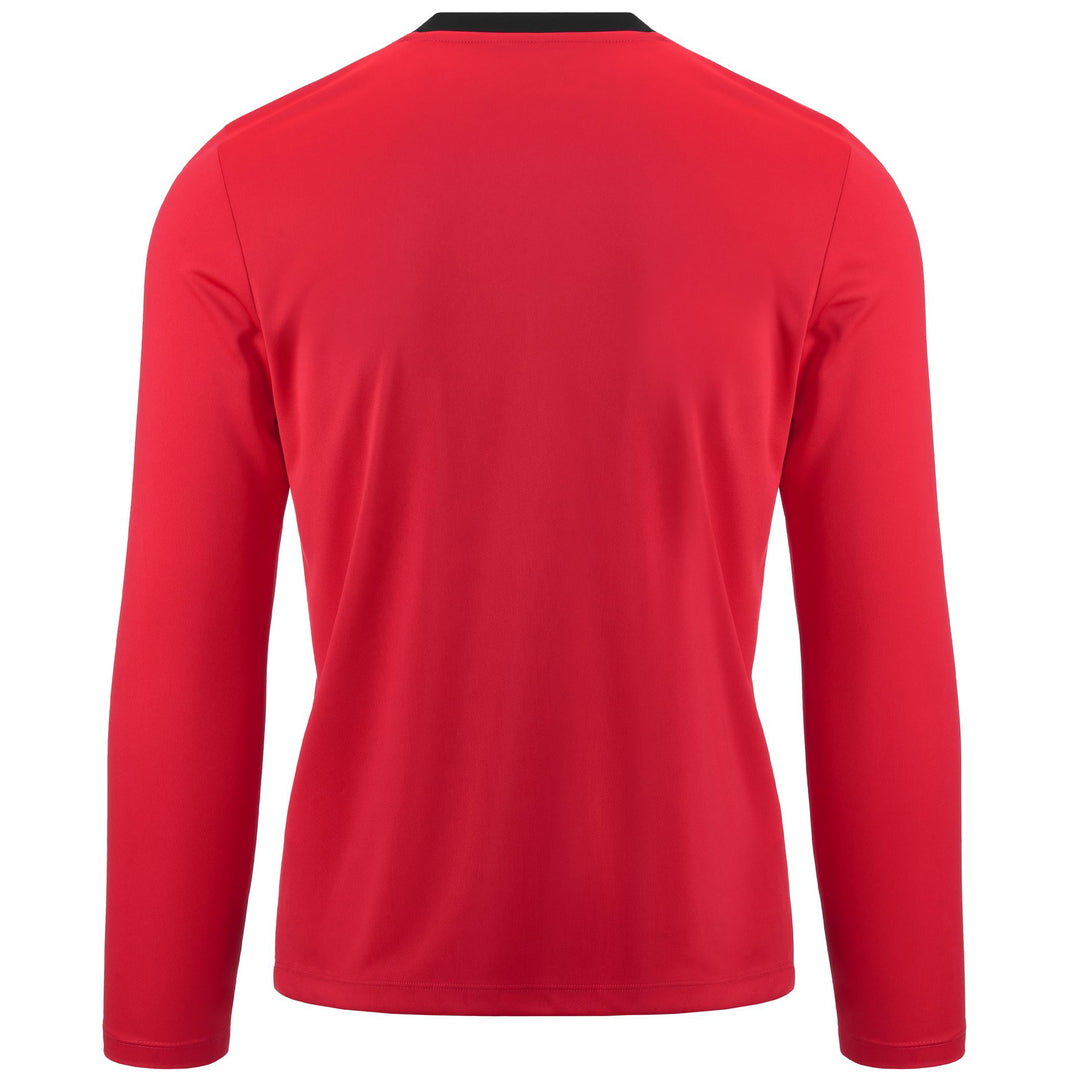 Camiseta de fútbol de manga larga para hombre, color negro y rojo main