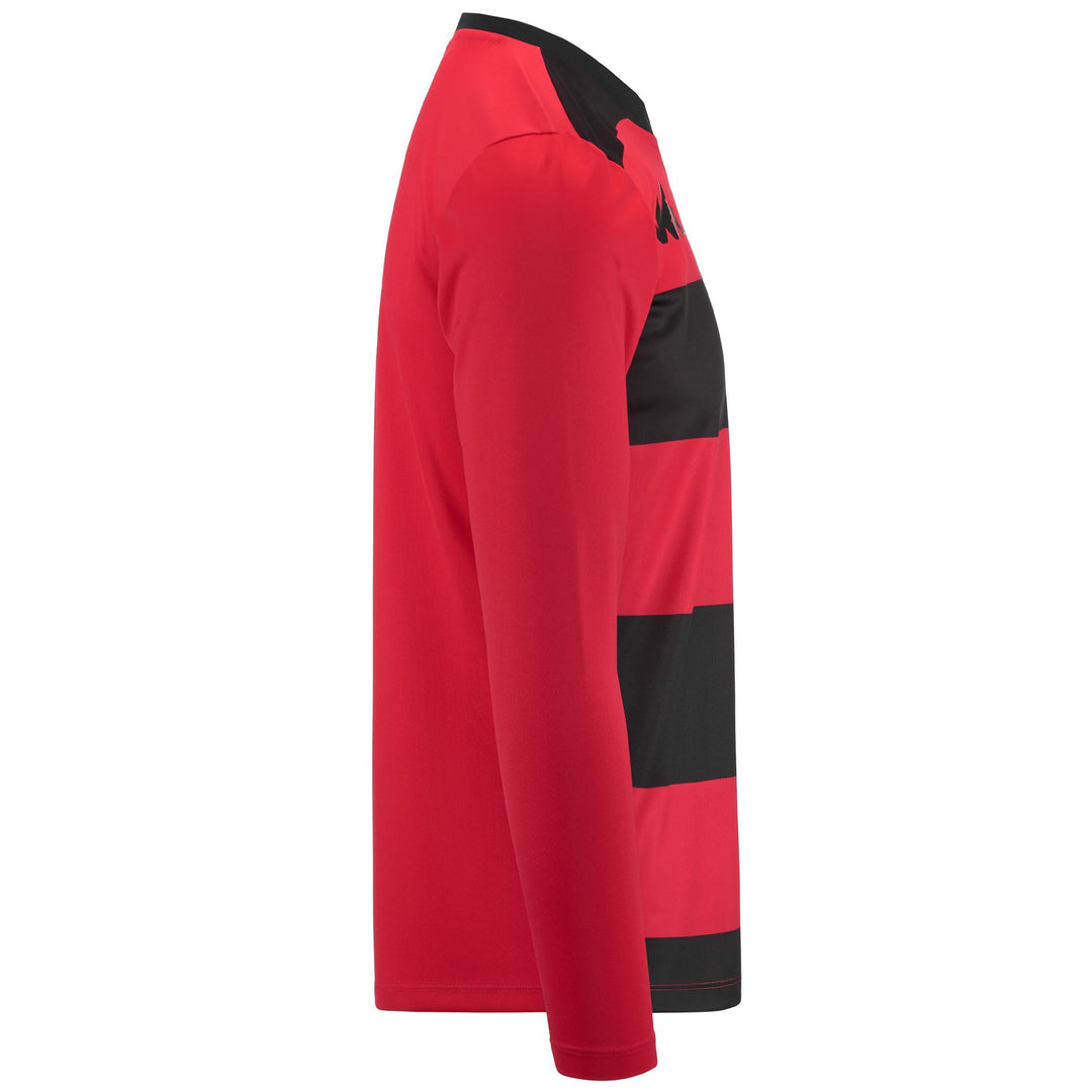 Camiseta de fútbol de manga larga para hombre, color negro y rojo main