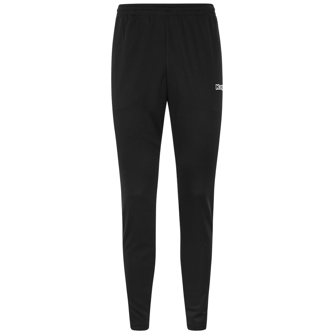 Pantaloni da allenamento di calcio slim fit da uomo in tessuto piqué neri 01