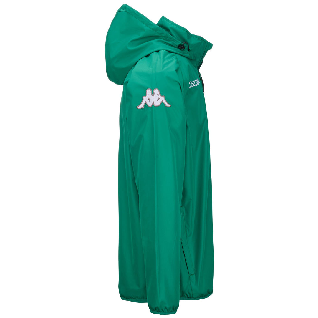 Chaqueta cortavientos de entrenamiento verde para hombre con capucha y cremallera main