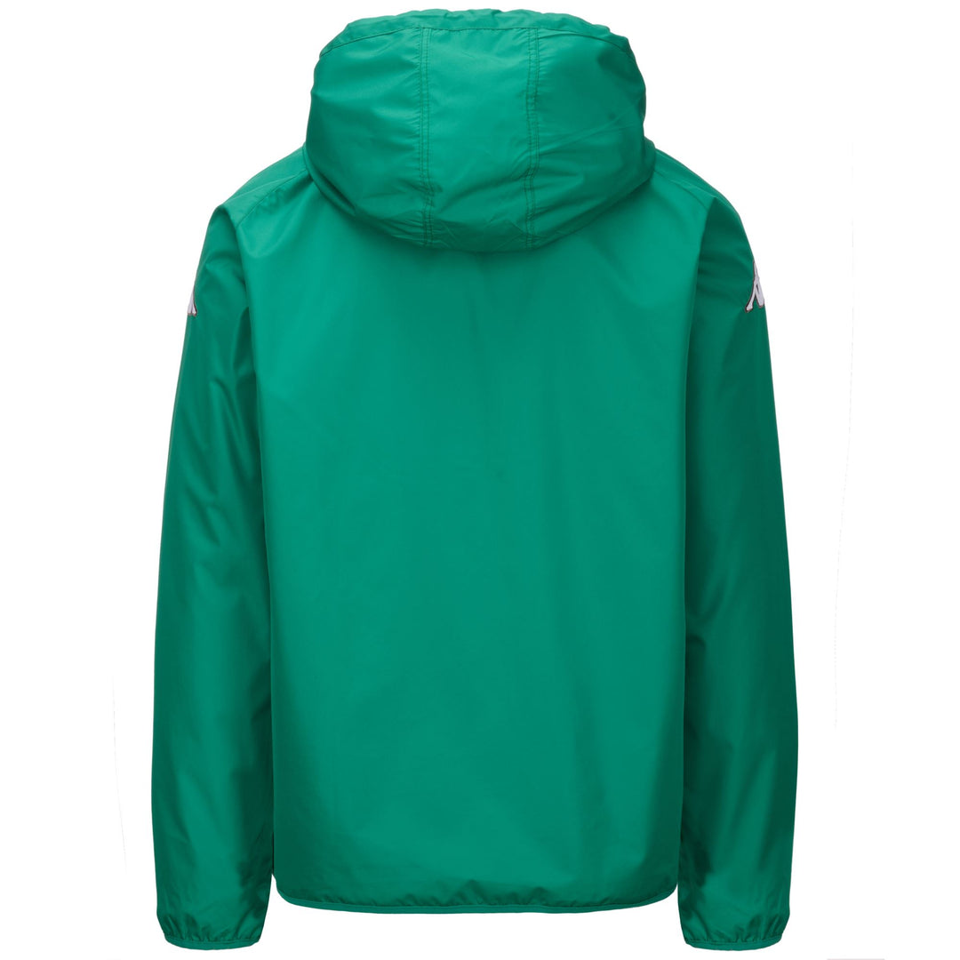 Chaqueta cortavientos de entrenamiento verde para hombre con capucha y cremallera main