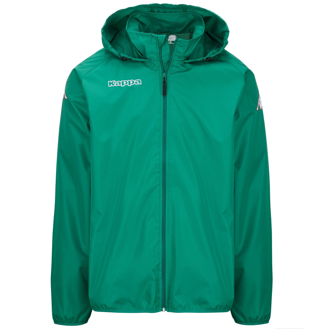Green Men's Training Windbreaker Jacket with Hood and Zipper 01