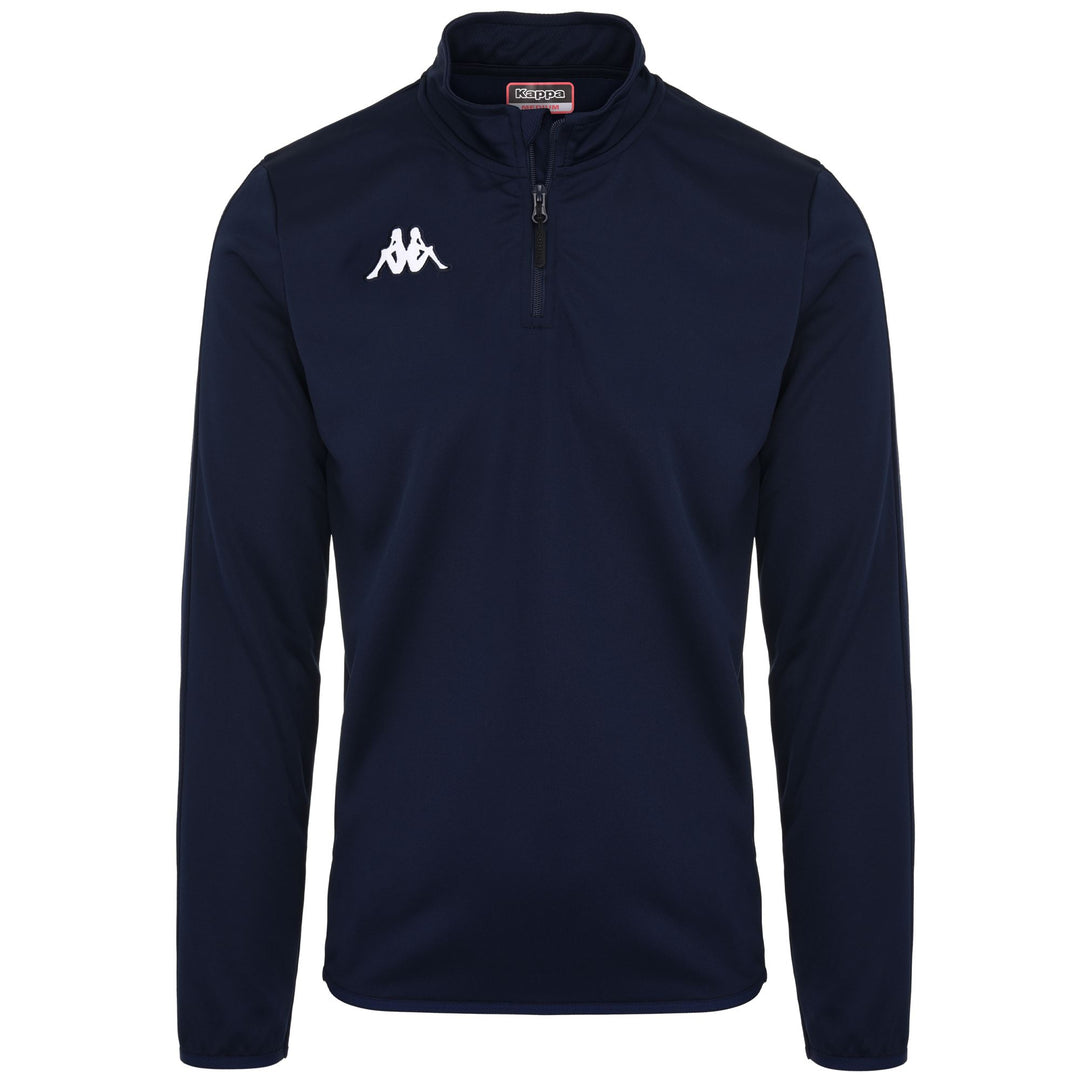 Blue Men's Slim Fit Football Training Jumper in Interlock Fabric 01