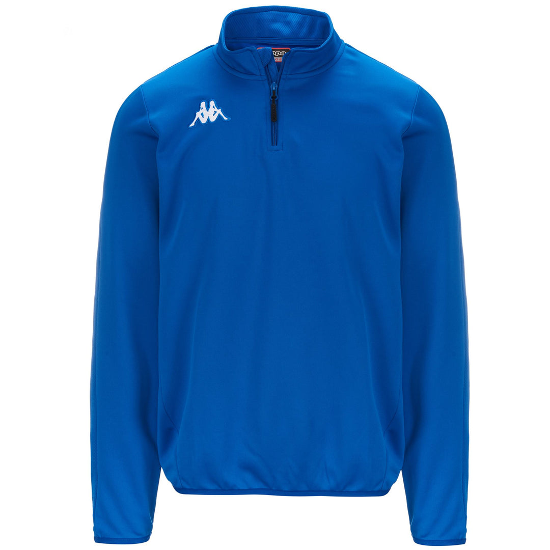 Blue Men's Slim Fit Soccer Fleece Jumper with Half Zip Opening 01
