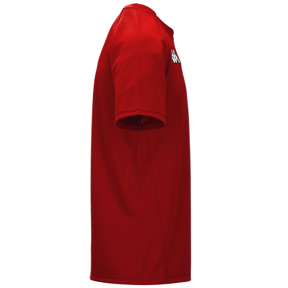 Maillot d'entraînement de rugby rouge pour homme, coupe ajustée, en tissu interlock 02