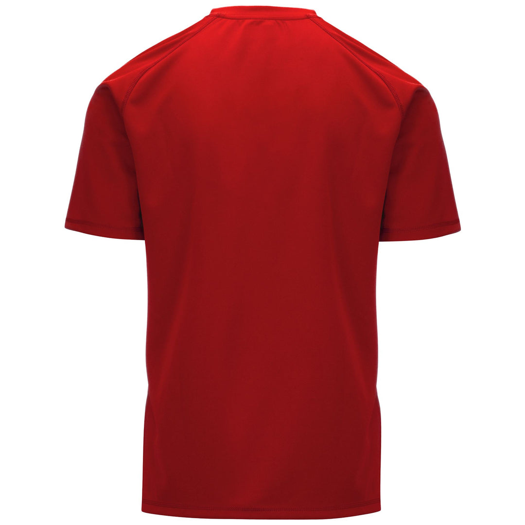 Maillot d'entraînement de rugby rouge pour homme, coupe ajustée, en tissu interlock main