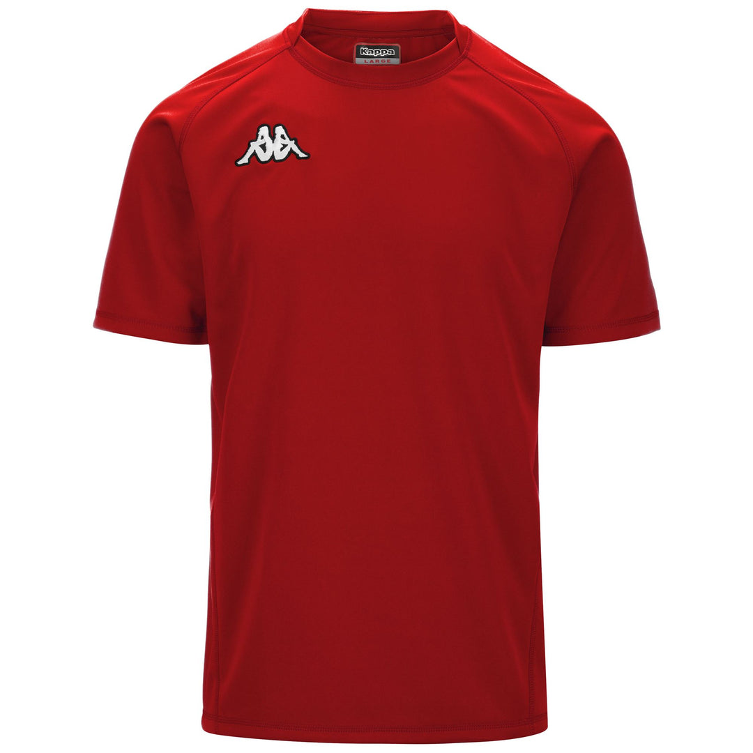 Maillot d'entraînement de rugby rouge pour homme, coupe ajustée, en tissu interlock 01