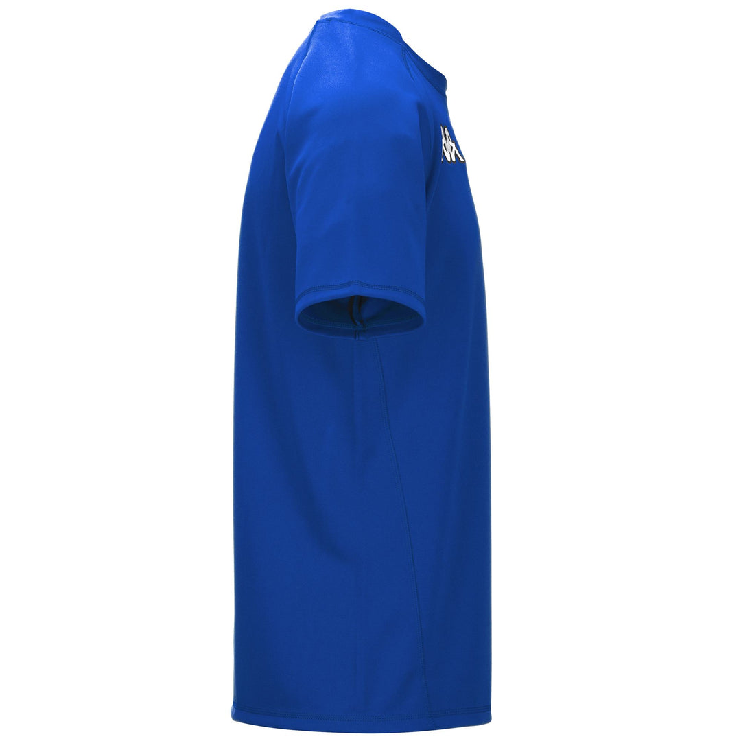 Maglia da allenamento da rugby da uomo slim fit blu in tessuto interlock main