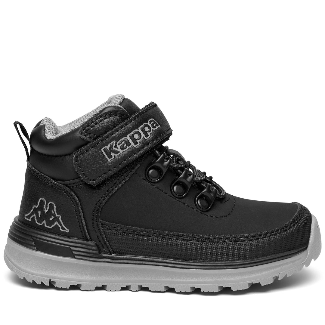 Black and Grey Kid's Walking Laced Ankle Boots main