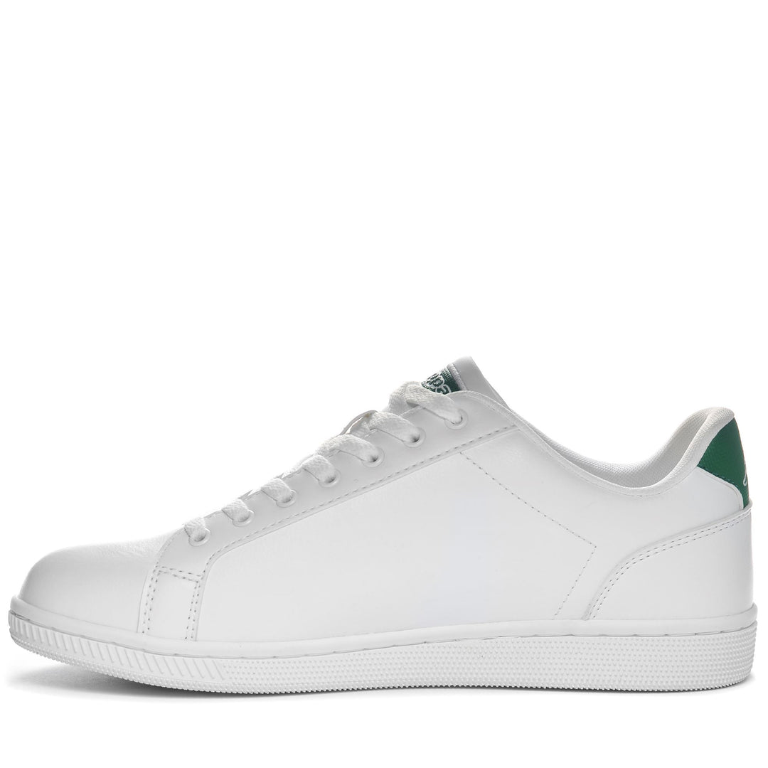 Sneakers Unisex LOGO  GALTER 5 Low Cut WHITE-GREEN Dressed Side (jpg Rgb)		