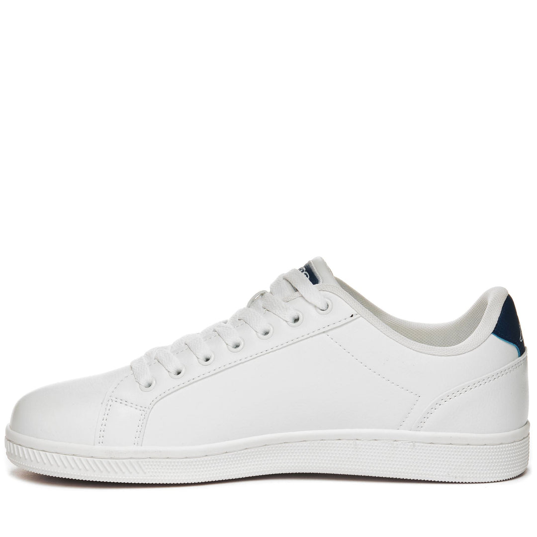 Sneakers Unisex LOGO  GALTER 5 Low Cut WHITE-BLUE PETROL Dressed Side (jpg Rgb)		