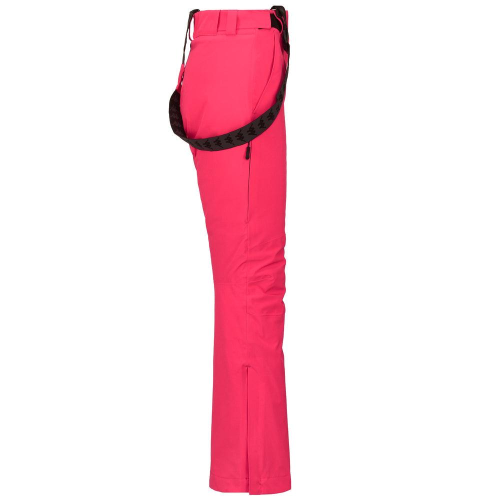Pantalon de ski rembourré rose pour femme, coupe slim, avec protection imperméable 02