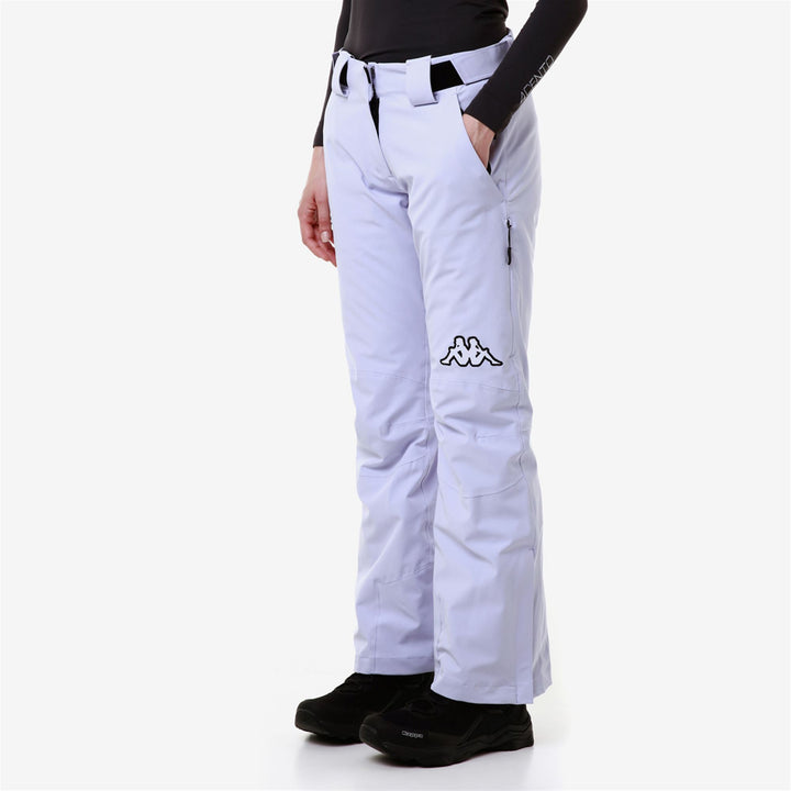 Pants Woman 6CENTO 634 Sport Trousers VIOLET LILAC-BLACK Dressed Front Double		