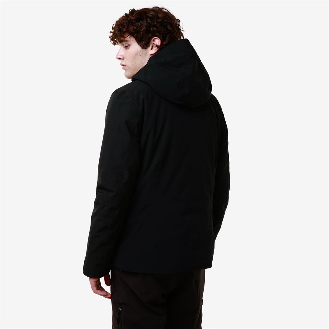 Black Men's Ski Jacket with Waterproof Padding. main