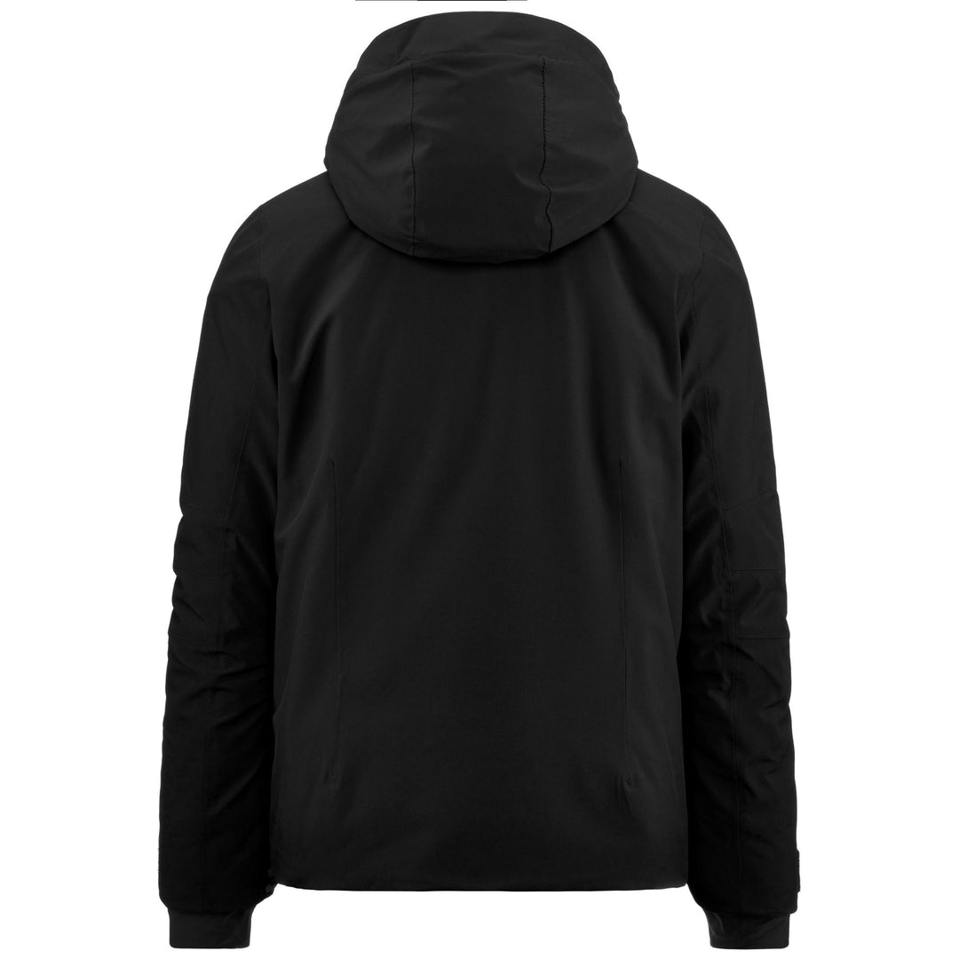 Veste de ski noire pour homme, coupe ajustée, rembourrée et imperméable main