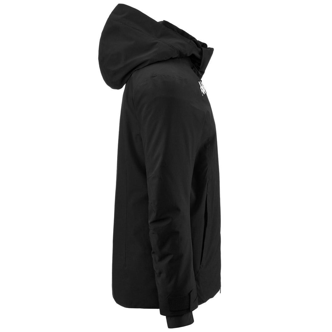 Veste de ski noire pour homme, coupe ajustée, rembourrée et imperméable main